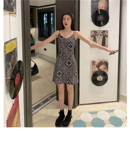 

slim sling long skirt a-line dress, Black;gray