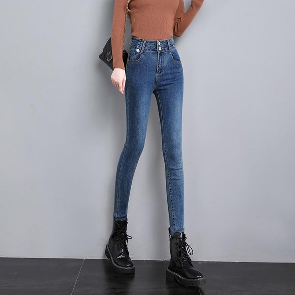

women's jeans high waist letter embroidery 2021 women y2k denim pencil pants korean fashion skinny trousers jean streetwear p250, Blue