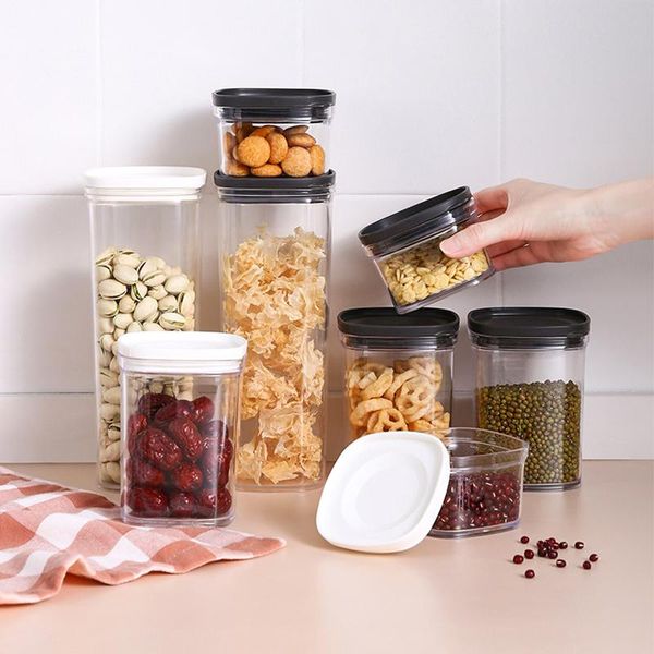 

storage bottles & jars kitchen food plastic transparent sealed container 220/520ml