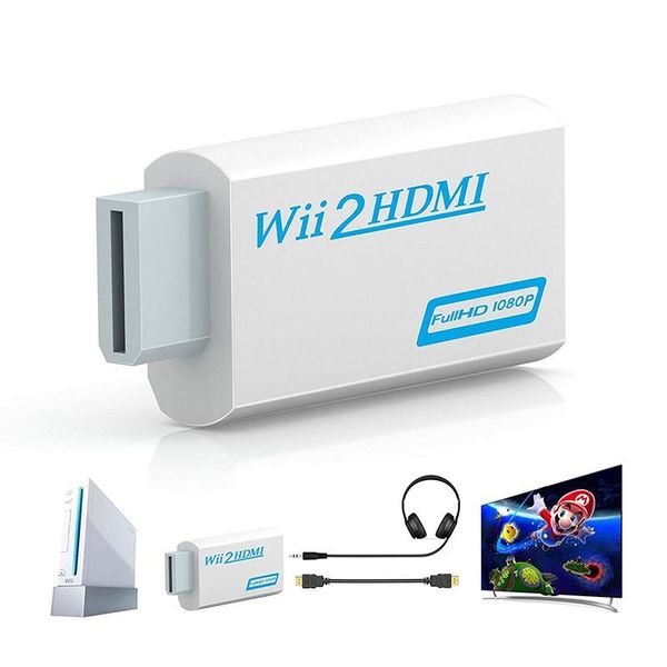 

full hd 1080p wii to converter adapter wii2 3.5mm audio for pc hdtv monitor display cables & connectors