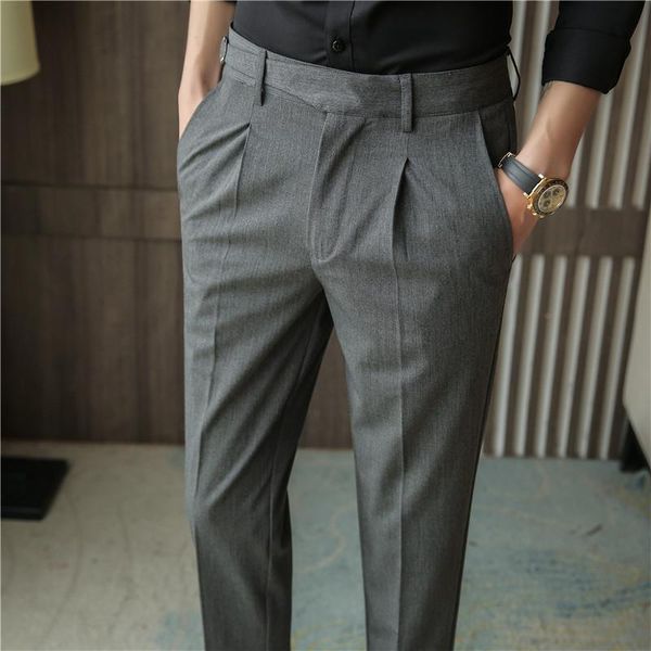 

men's suits & blazers 2021 spring autumn man slim suit pants casual business trousers fashion men formal dress street wear male clothin, White;black