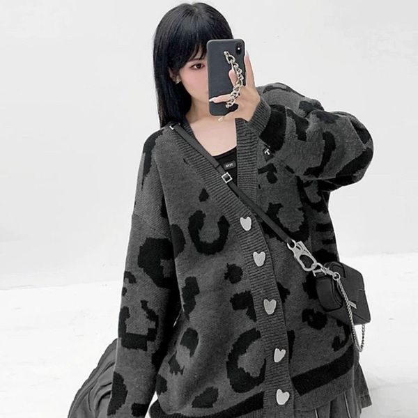 

women's knits & tees coat autumn korean fashion plus velvet padded oversized sweaters 90s vintage knit loose jacket kawaii llcl, White
