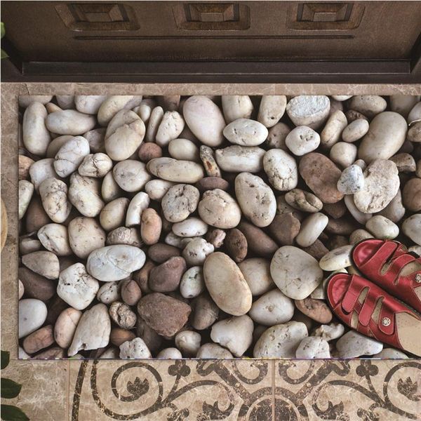 

creative mobile wall affixed window mat decoration stone printing floor sticker bathroom kitchen twill rug decor carpets