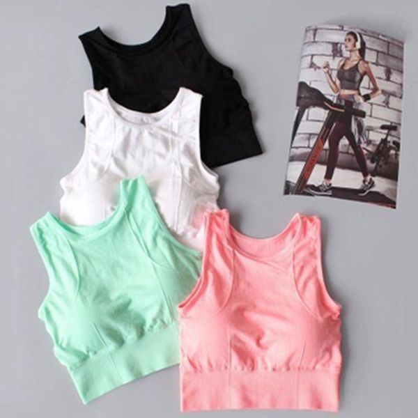 

yoga outfit women bras breathable elastic shockproof padded gym running bra fast dry solid color fitness sport vest