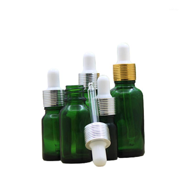 

storage bottles & jars 5ml 10ml 30ml 50ml 100ml gold silver ring rubber dropper refillable bottle empty green glass cosmetic essential oil v