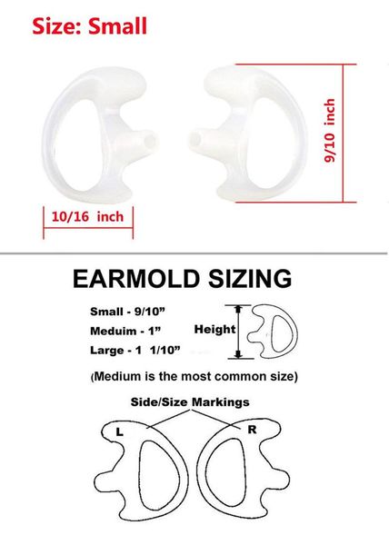 

walkie talkie clear 500 pair medium silicone earmold earbud for all two-way radio air acoustic coil tube earpiece headphone