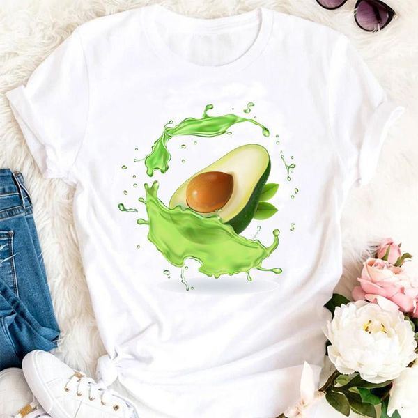 

women's t-shirt women summer avocado 2021 fruit beach cute ladies cartoon clothes tshirts fashion stylish t lady print tee, White