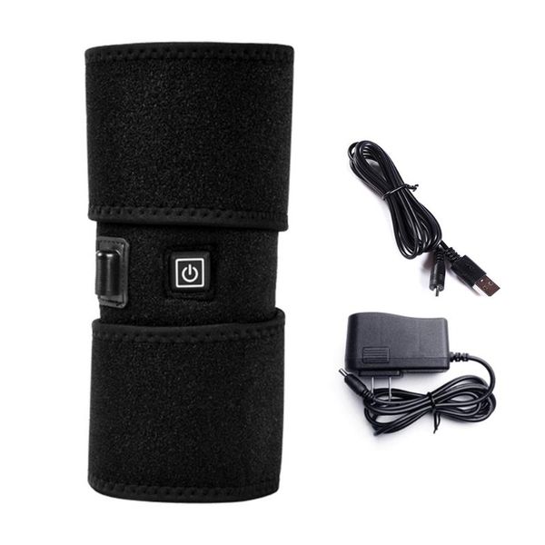 

winter heated knee brace wrap support portable infrared protector warm heating pad for pain relief us plug elbow & pads, Black;gray