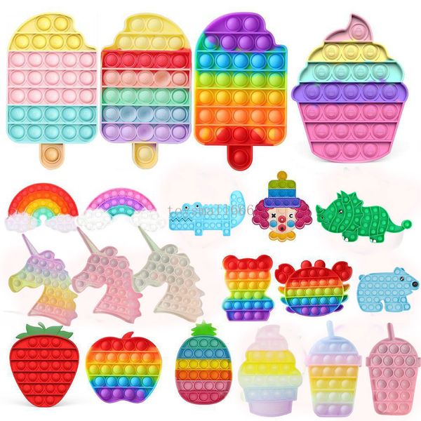 

rainbow ice cream cloud push bubble decompression toys adults antistress autism stress reliever kids desk fun toys