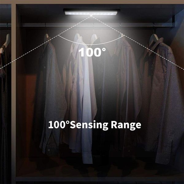 

60 led closet light usb rechargeable under cabinet lightening stick-on motion sensor wardrobe with magnetic strip