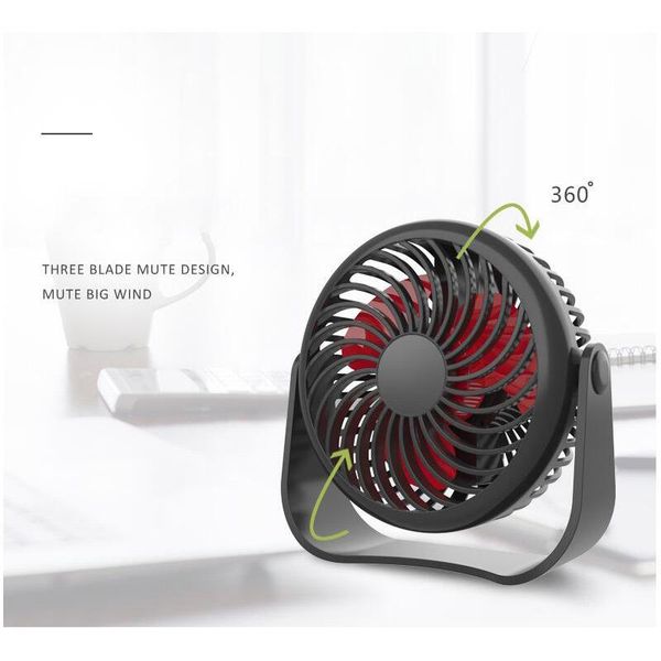 

electric fans mini portable desksilent fan air 2000mah rechargeable battery cooling usb 3 speeds 360 degree rotation power