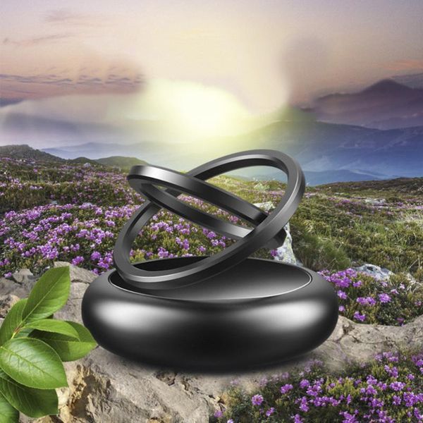 

car air freshener double ring alloy rotating suspension saucer perfume (black)