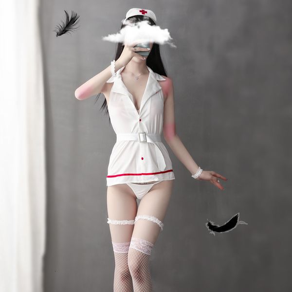 

style underwear bed lady nurse maid uniform temptation passion suit, Red;black