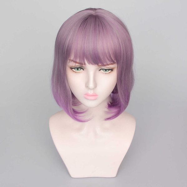 

wig wave head short curly chemical fiber hair cover, Black