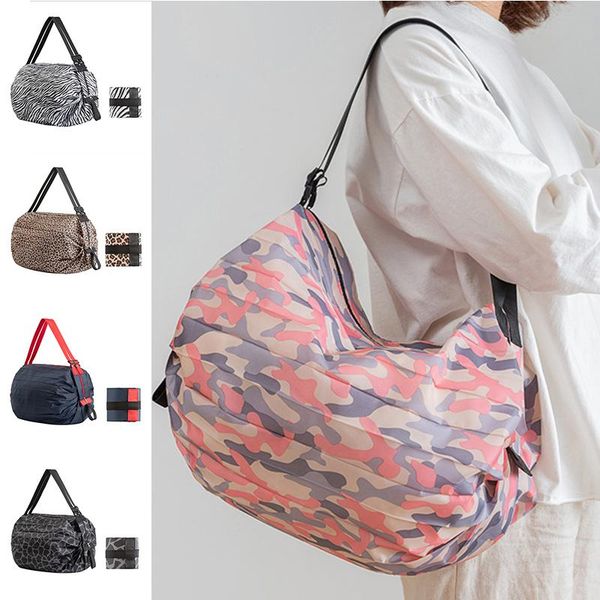 

reusable grocery bags lightweight foldable shopping bag durable waterproof tote rolling for storage nylon fp8