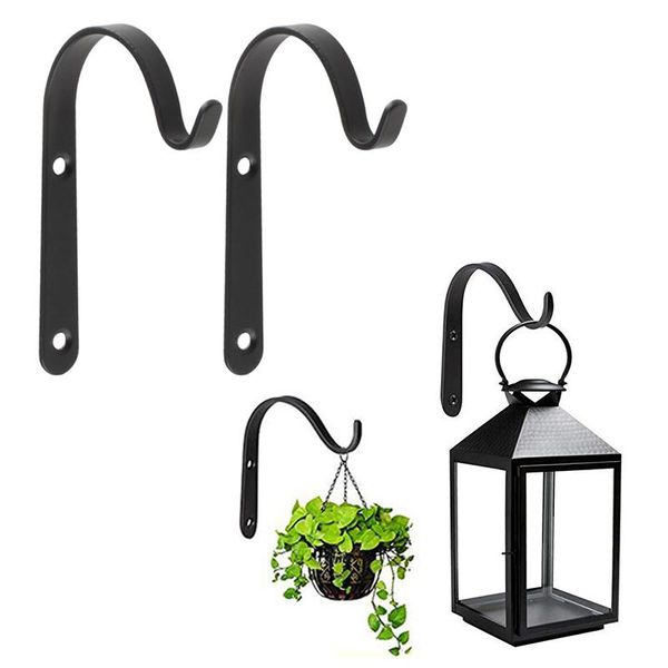 

hooks & rails 4pcs/lot wall bending simple iron hook hanging plant bracket flower basket decoration arc lantern birdcage