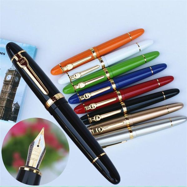

fountain pens jinhao 159 18kgp 0.7mm medium broad nib pen with a black pouch 8 colors for choose