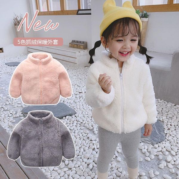 

spring autumn winter girls fur coat thick warm baby girl faux jackets boy coats parka kids outerwear clothes, Blue;gray