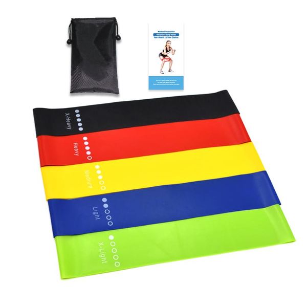 

colors yoga resistance rubber bands indoor outdoor fitness equipment 0.35mm-1.1mm pilates sport training workout elastic