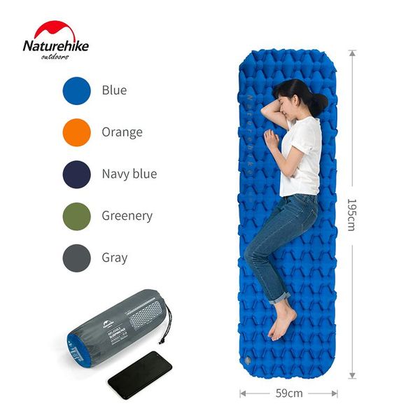 

outdoor pads naturehike nylon tpu sleep cushion lightweight moisture-proof inflatable portable air mattress camping mat nh19z032-p