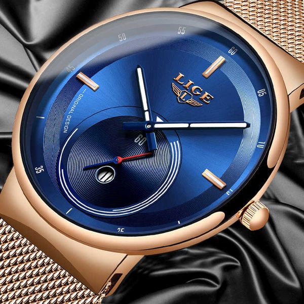 

lige creative simple quartz watch women dress steel mesh waterproof watches clock ladies bracelet watch relogios feminino 210527, Slivery;brown