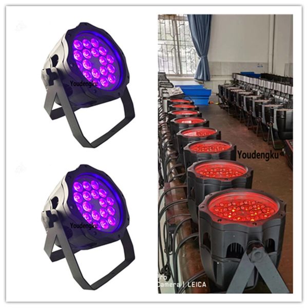 

2pcs waterproof par led ip65 18x18w rgbwa uv 6in1 led dmx outdoor par can shows stage lighting