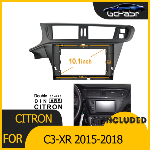 

car video 1/2din radio player dvd only frame audio fitting adaptor dash trim kits facia panel 10.1 for citron c3-xr 2021-18 double din