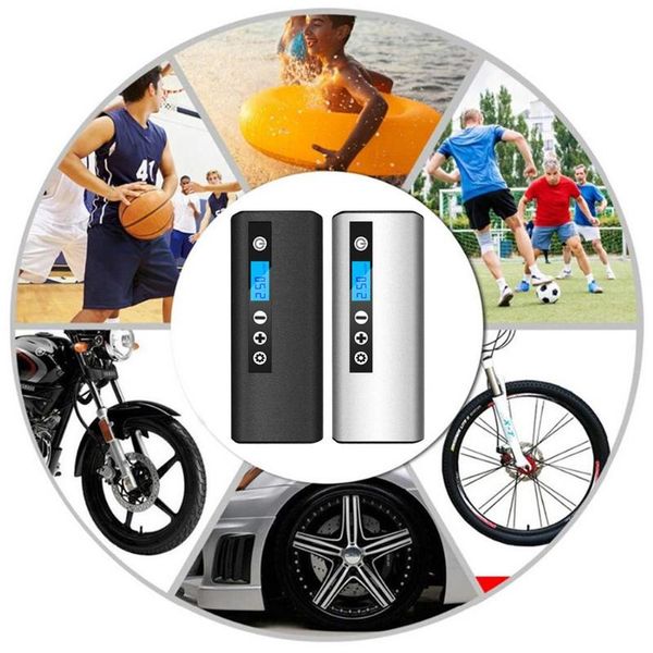 

inflatable pump 60w 15l/min rechargeable air tire inflator cordless portable compressor digital car tyre for bicycle tires balls