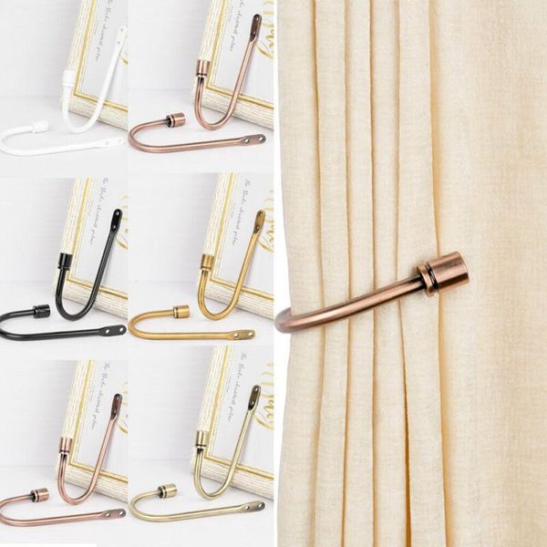 

other home decor 1piece metal curtain tieback holder u-shaped wall hook black silver holders with 2 screws accessories