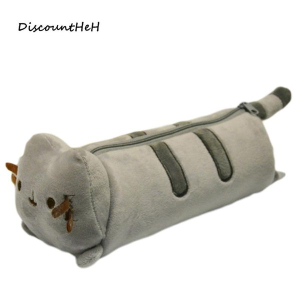 

kawaii stuffed cat plush pencil bag toy 24 cm cute case pen school supplies animal doll for kids bags