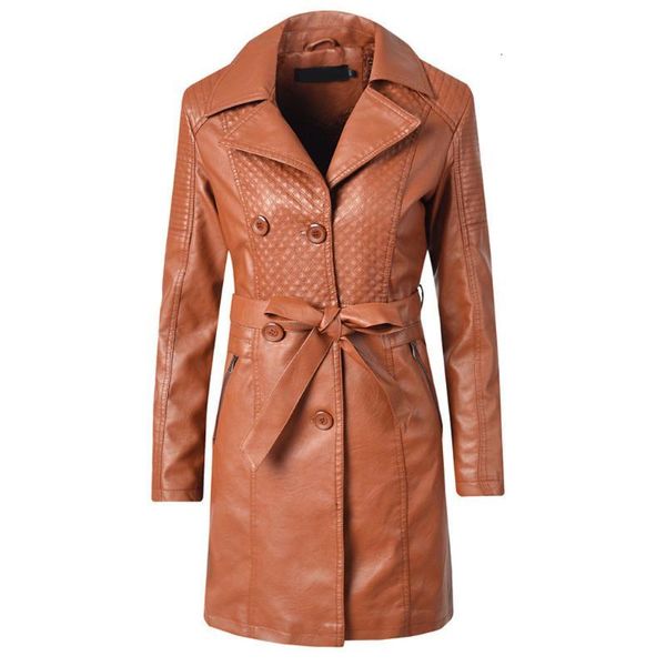 

women's jackets women casual coats winter slim zipper long sleeve bandage jacket warm pu leather ladies coat #816 mwj3, Black;brown
