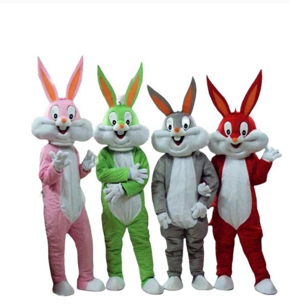 

easter rabbit mascot costume bugs bunny furry suits fancy cartoon hare outfits carnival halloween xmas party dress sets, Red;yellow