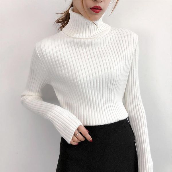 

women's sweaters fashion sweater women slim autumn high neck bottoming turtleneck pullover sueter mujer winter xx60sw, White;black