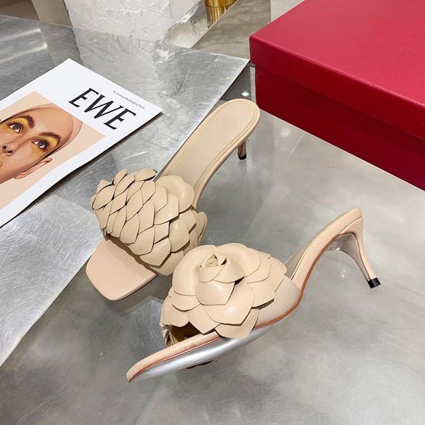 

official website 70% off outlet fashion summer flowers sandals genuine leather heels open toe nightclub banquet wedding shoe ladies beach fl, Black