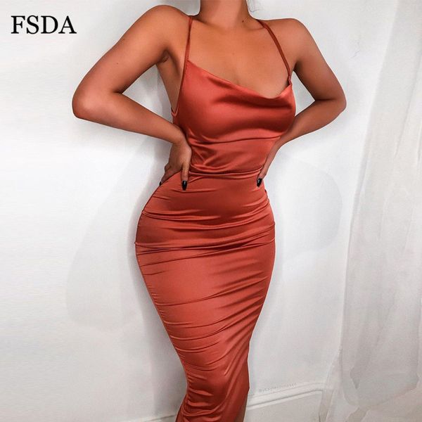 

back cross satin women bodycon dress elegant spaghetti strap sleeveless backless midi dresses summer, Black;white