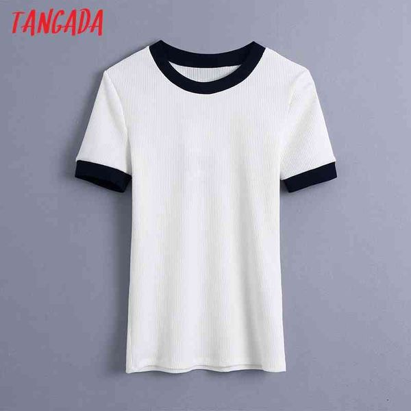 

women vintage fashion patchwork strethy white t shirt o neck short sleeve female tees mujer be382 210416
