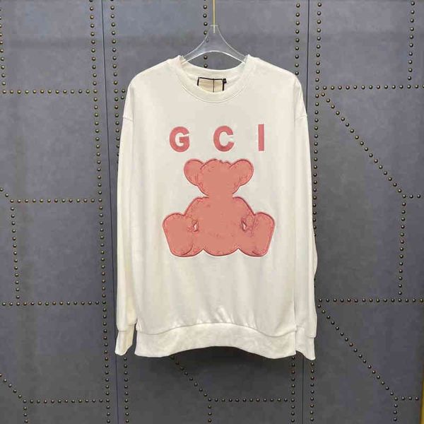 

autumn new embroidered terry slim fit comfortable round neck pullover for lovers, Black