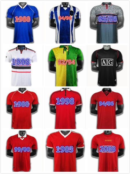

man 07 08 90 92 96 ronaldo manchester retro soccer jersey 1984 1985 1986 1988 1990 1992 1994 1996 1998 1999 2000 2002 2007 2008 cantona kean, Black;yellow