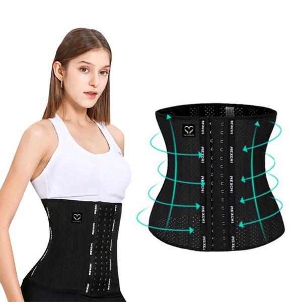 Shapers Women Women Perda de peso Shaper respirável Shaper Fitness Waist Chancher Trimmer Back Support Sweat Crazier Slimming Trainer Belt Belt