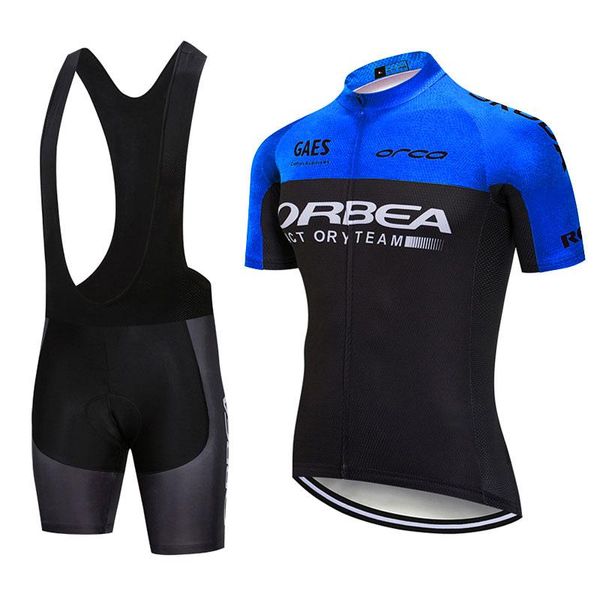 Vestuário de bicicleta masculino de verão de mangas curtas Ciclismo jersey confortável respirável babadas shorts terno conjuntos de corridas orbea