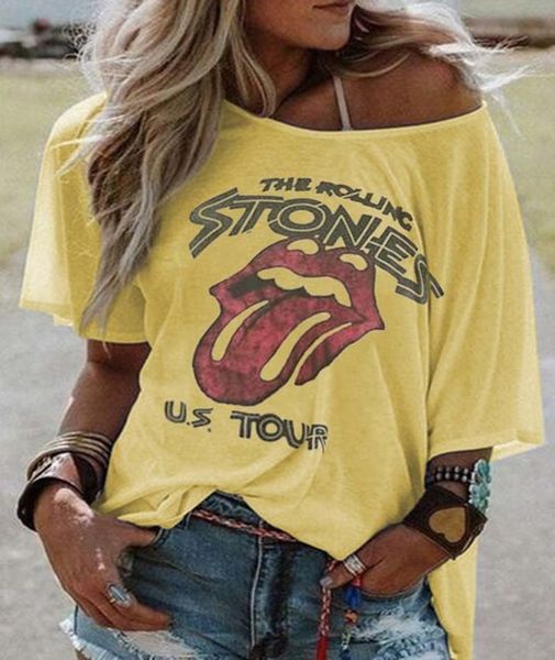 

tshirts fashiom letter print women t-shirt 2021 casual loose slash neck off tshirt plus size female trendy streetwear, White