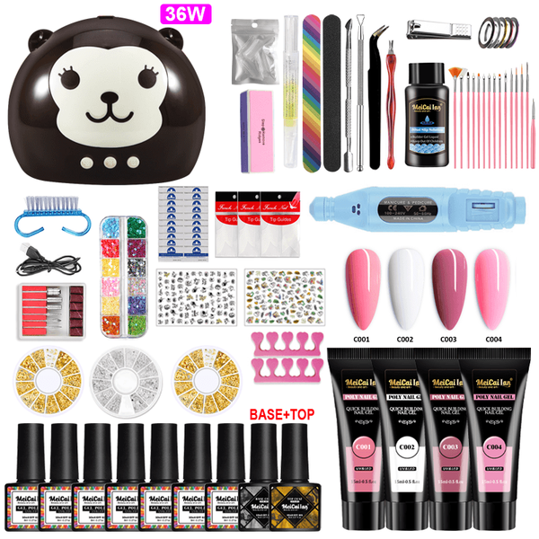 

nail art kits starter kit gel manicure set nails complete acrylic all uv lamp for with a of varnish