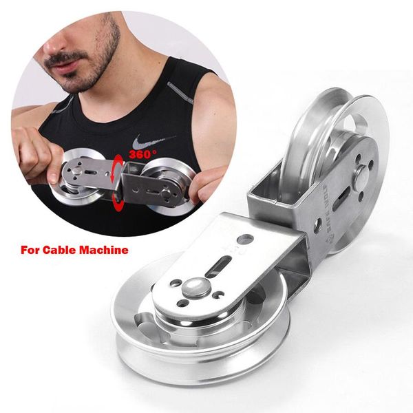 

accessories heavy duty double pulley rotation wheel for loading strength lifting workout diy gym home cable machine sport