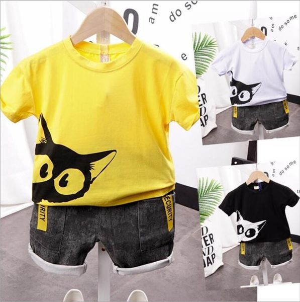 

boys clothes summer kids baby cartoon and short boy outfit sport suit children clothing sets 2 3 4 5 6, White