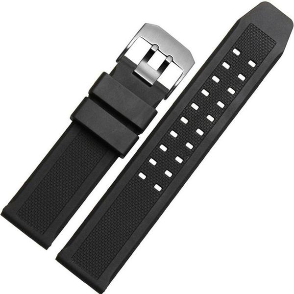 

watch bands 23mm soft silicone rubber strap black military diving sports band bracelet for accessories, Black;brown