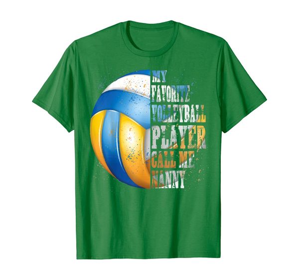 

my favorite volleyball player calls me nanny t-shirt, White;black