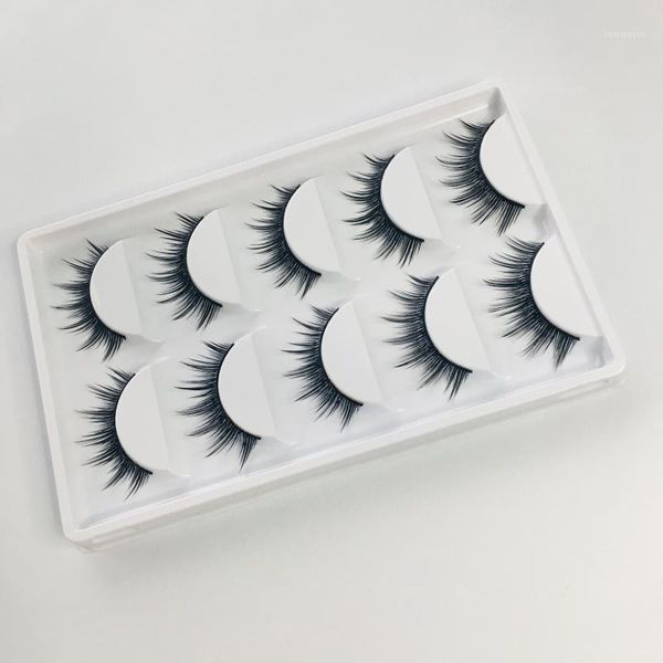 

natural black false eyelashes 5 pairs fashion ball smoke makeup tools fake crisscross soft long 3d eye lashes1