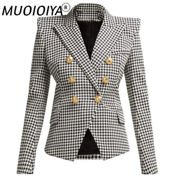 

women's suits & blazers blazer suit jacket women vintage england style elegant plaid female runway designer slim chic 2021 autumn winte, White;black