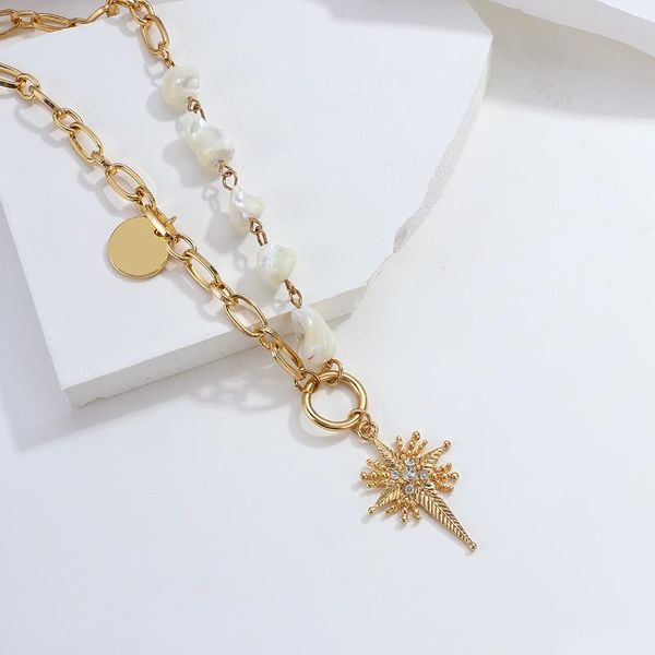 

chains lifefontier vintage rhinestone metal cross pendant choker necklaces for women white stone gold color chain necklace jewelry 2021, Silver