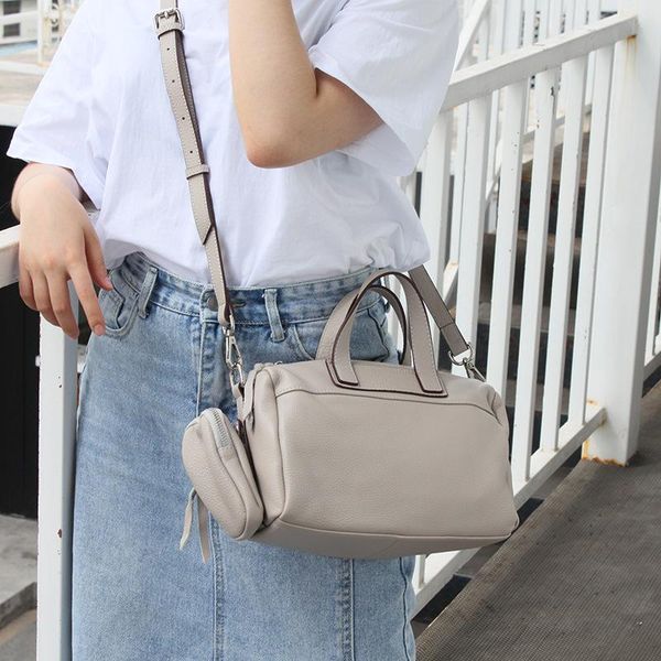 

evening bags women genuine leather grey black yellow shoulder bag set with small pocket female unique brand desgin cute funny crossbody